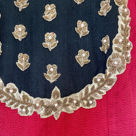 Beautiful Maroonish Red Long Flowy Indo Western Gown - Picture 4 of 5